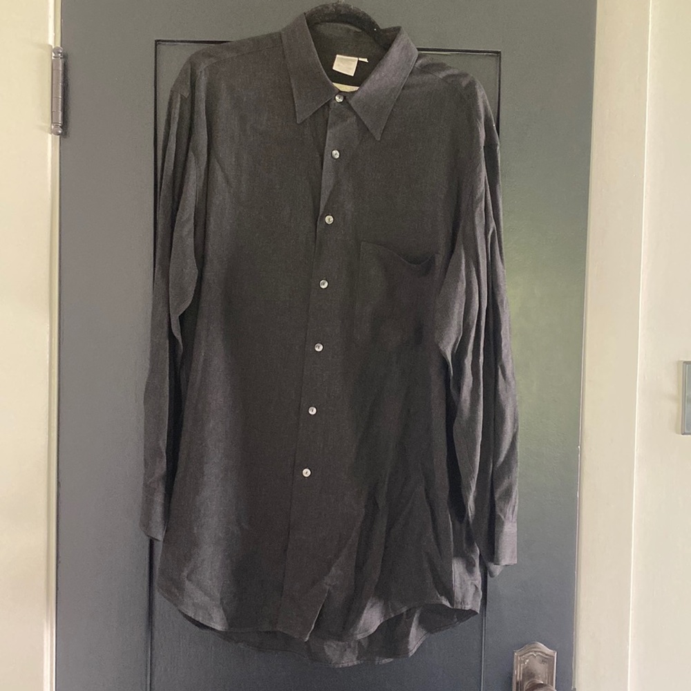 Moreno Martini Da Firenze button up made in Italy long sleeve shirt Charcoal XL
